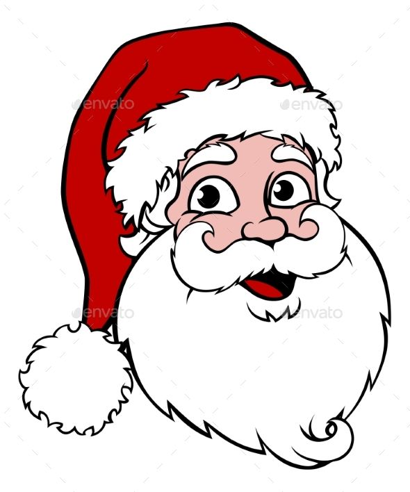 santa claus face with red hat - christmas seasons