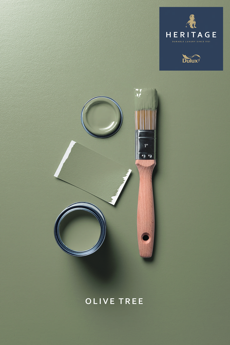 Dulux Heritage Olive Tree Dulux Heritage Ancient Sandstone, Sandstone Paint Color, Dulux Heritage Colours, Heritage Paint Colours, Olive Tree Painting, Dulux Paint Colours, Olive Green Paints, Cream Paint Colors, Bedroom Colours