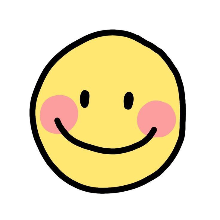 a yellow smiley face with pink cheeks