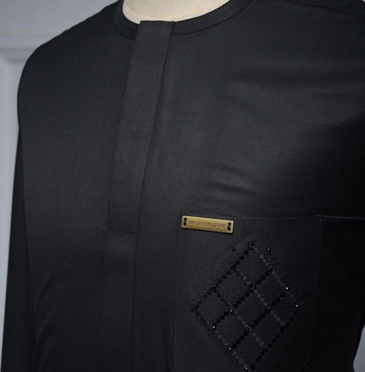 Black Kaftan Designs For Men, Black Senator Designs For Men, Black Senator Styles For Men, Stone Clothes, Kaftan Ideas, Agbada Outfit, Senator Styles For Men, Native Outfits, Kaftan For Men