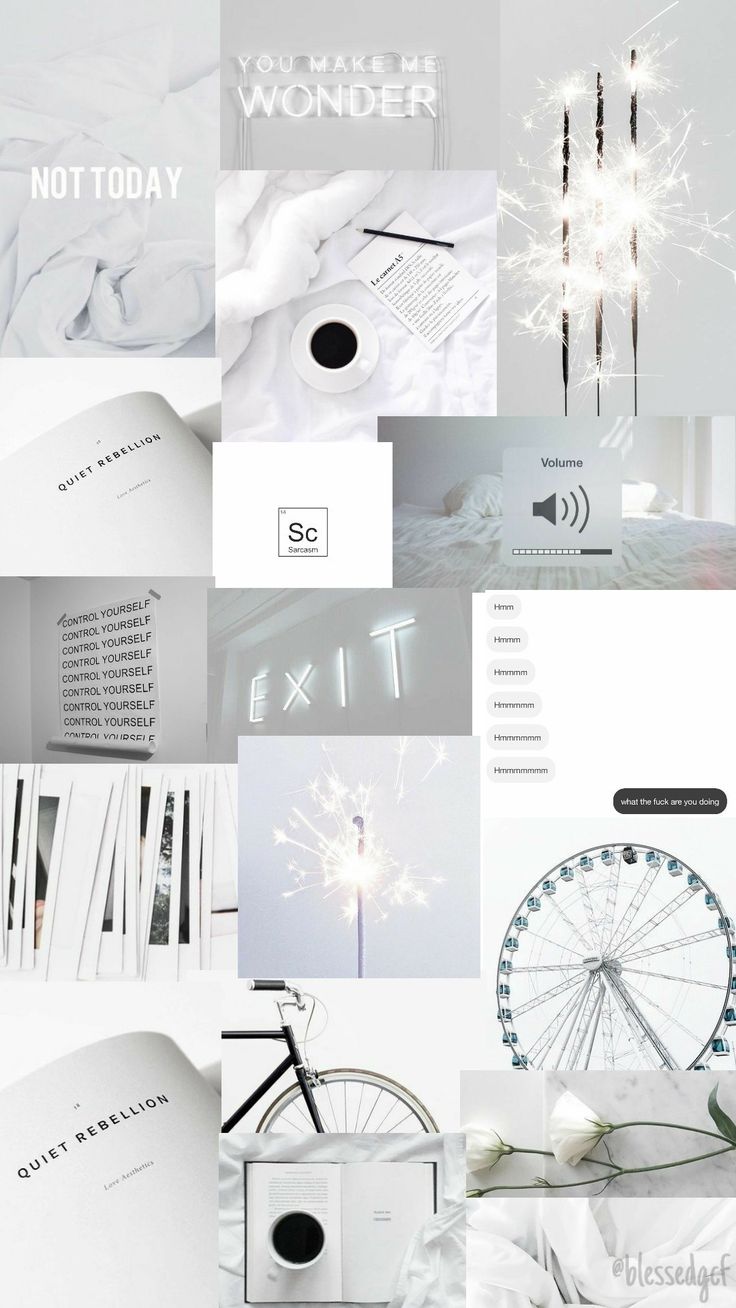 a collage of white and black images with the words not today written on them