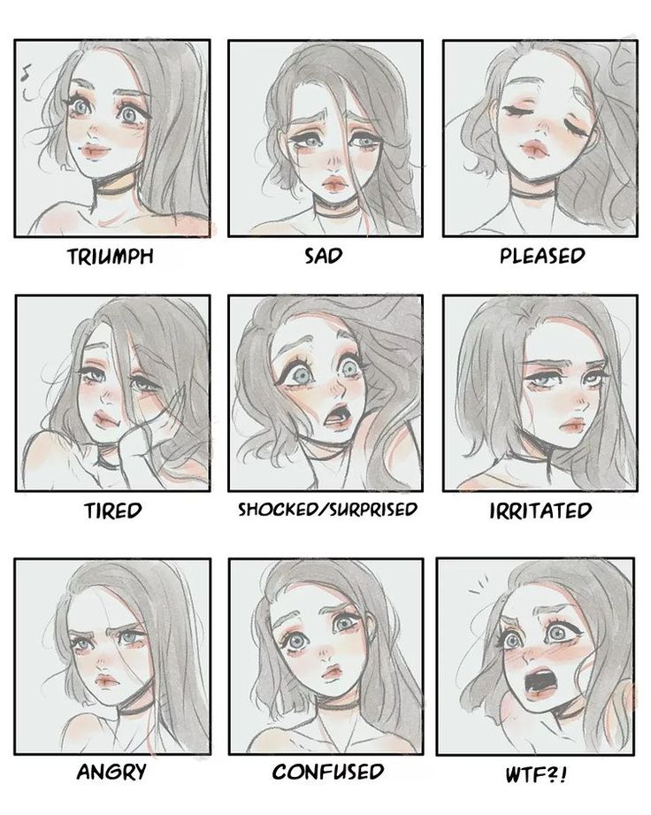 an anime character's face expressions are shown in different ways, including facial expressions