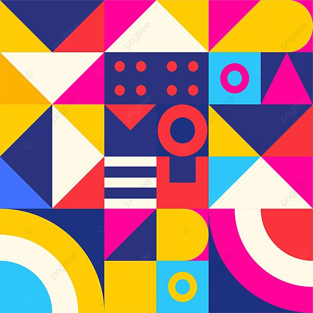 an abstract geometric design with different colors and shapes on the bottom half of the image