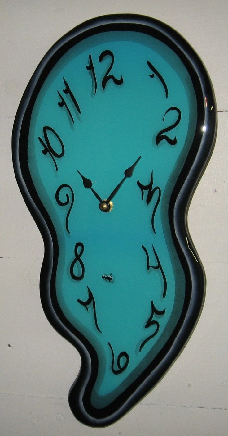 a blue clock with black numbers on it