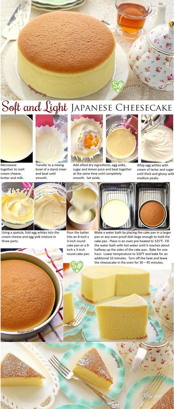 how to make soft and light japanese cheesecake with step - by - step instructions