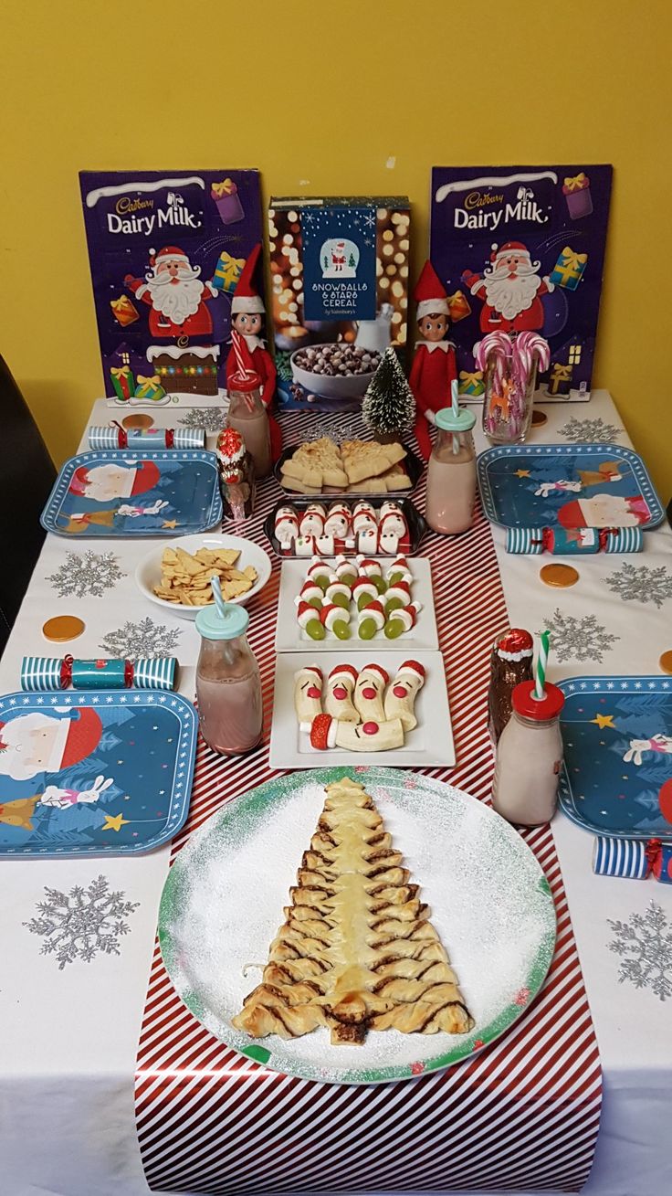 a table set up with cookies and desserts