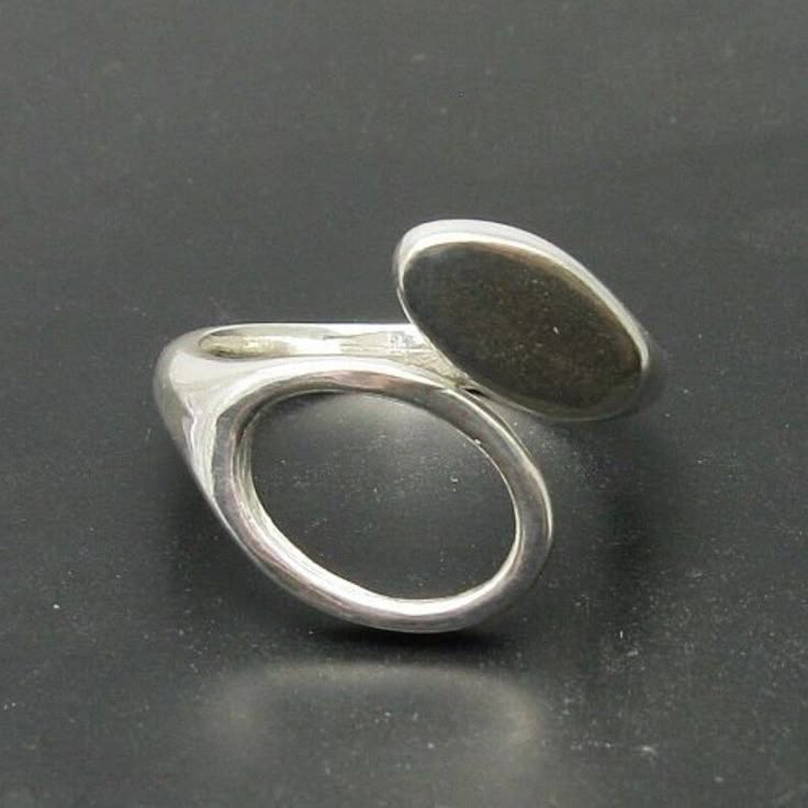 R000409 STERLING SILVER Ring Solid 925 Adjustable | Etsy Silver Sterling Bypass Ring With Polished Finish, Classic Sterling Silver Bypass Open Ring, Classic Sterling Silver Open Bypass Ring, Silver Bypass Ring With Polished Finish, Sterling Silver Bypass Ring, Silver Ring Stack, Chunky Silver Rings, Ring Stack, Funky Jewelry