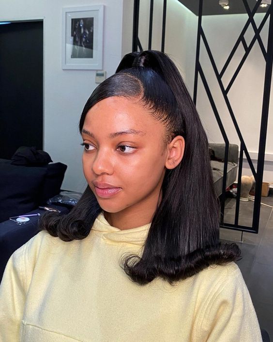 #follow #hairgoals #hair #hairstyles #ponytail #beautyblog #blog #blogging #blogger Sweet 16 Hairstyles, Barbie Ponytail, 90’s Hairstyles, Sleek Ponytail Hairstyles, Frontal Wig Hairstyles, Birthday Hairstyles, Black Ponytail Hairstyles, Braided Cornrow Hairstyles, Girls Natural Hairstyles