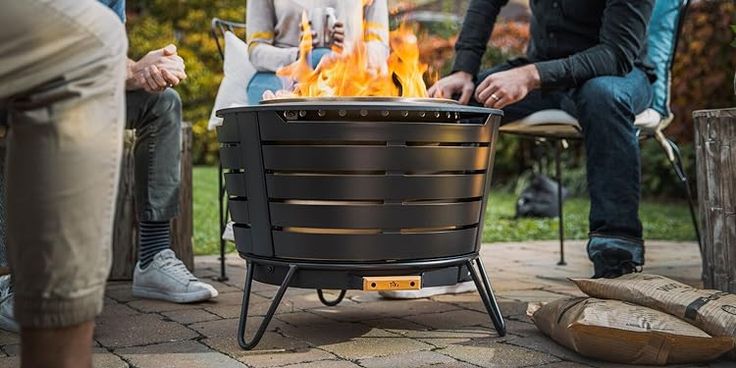 Family Gathering Back Yard Smokeless Tiki Fire Pit Tiki Fire Pit, Fire Pit Ideas, Wood Pellets, Fire Pits, Patio Deck, Backyard Patio, Real Wood, Backyard Landscaping, Fire Pit