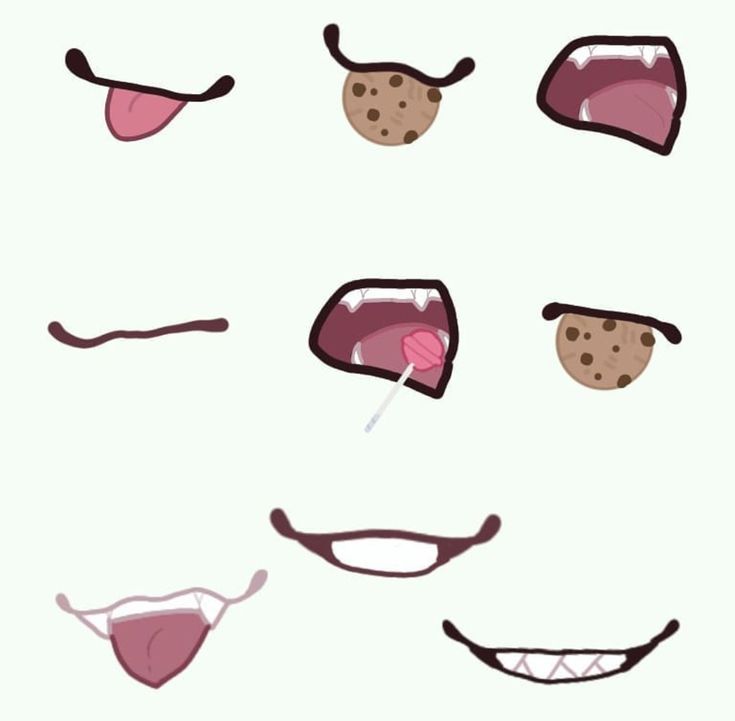 an animated set of different mouths and teeth