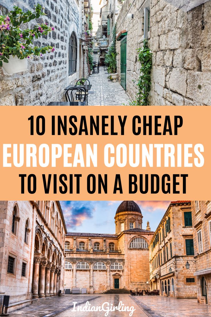 an alleyway in europe with text overlay reading 10 insanely cheap european countries to visit on a budget