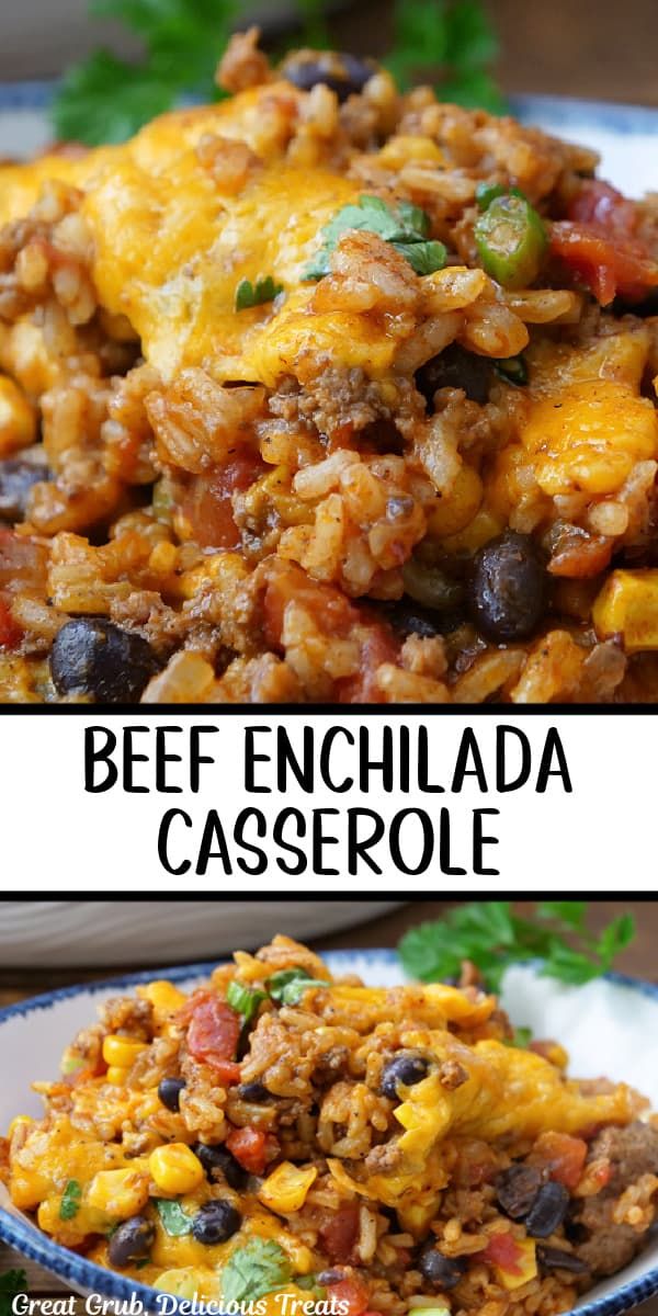 beef enchilada casserole with black beans and cheese