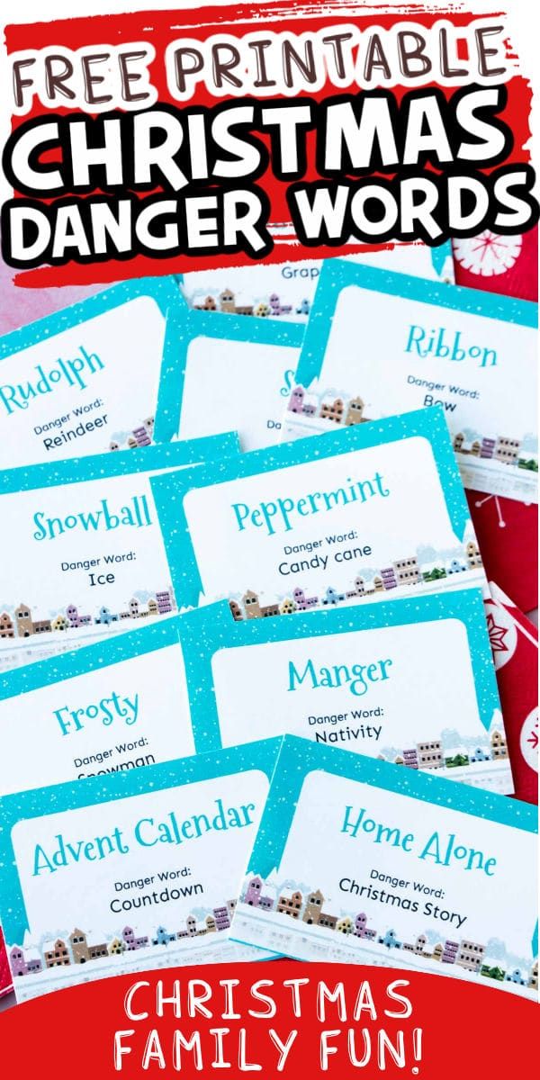 free printable christmas danger words for kids to use in the classroom or at home