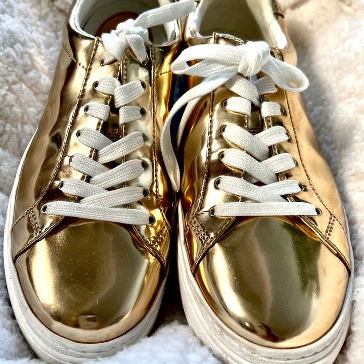 Gold Shiny Stylish Sneakers, Made To Walk On Sunshine Wear At Home, During Any Season. Pop Trim And Rubber Outsole Spork A Bright Fun Lilly Print That Sparks Joy! Sun Up To Sun Down Size 9 Hardly Worn Solid Nappa Leather Gold Sneakers, Sparks Joy, Michael Kors Shoes, Stylish Sneakers, Walk On, Nappa Leather, Womens Shoes Sneakers, Shoes Sneakers, Michael Kors