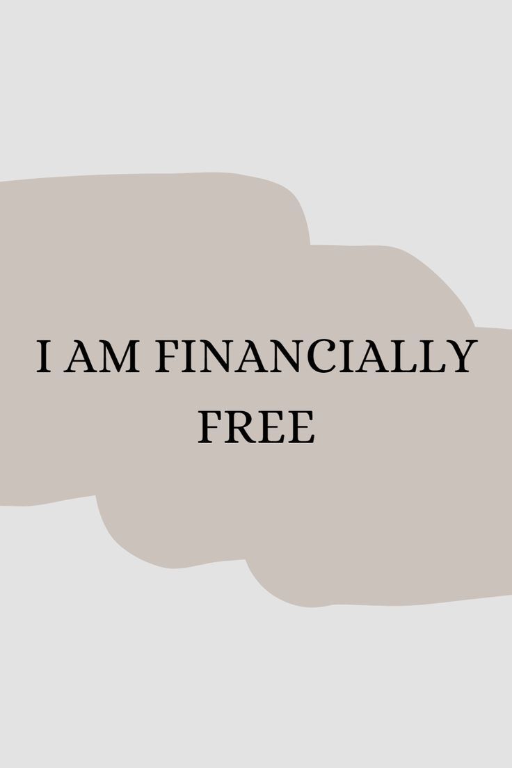 the words, i am financiallyly free in black and white on a gray background