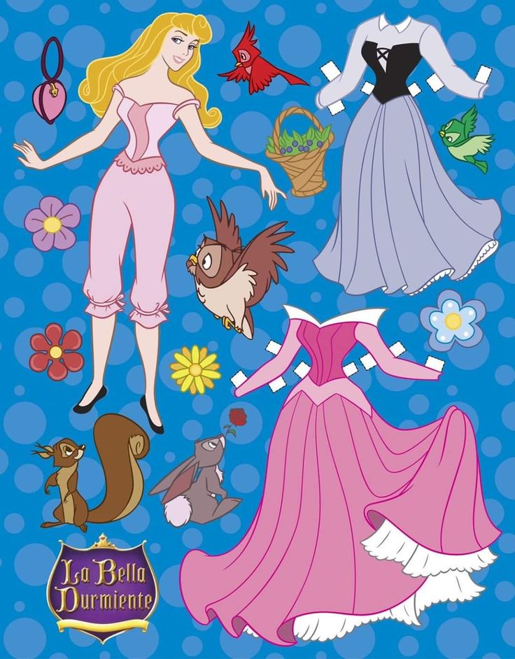 the paper doll is dressed up as princesses