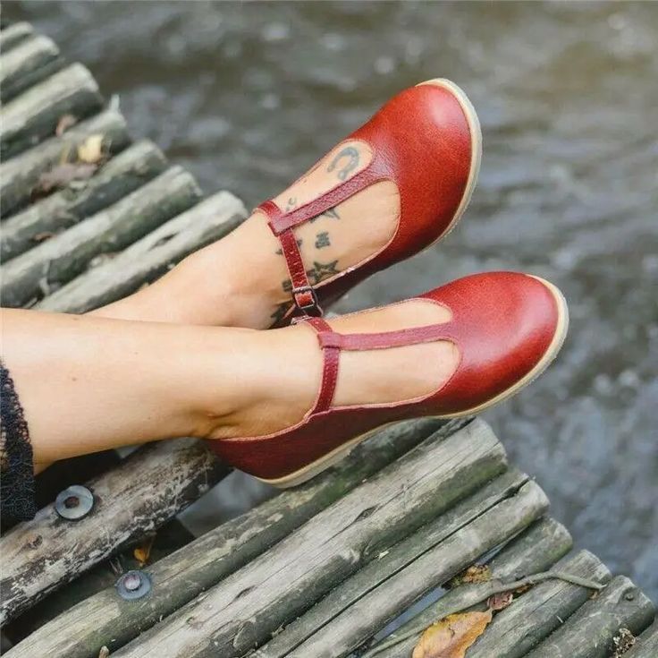 Womens T-Strap Round Toe Ballet Ankle Buckle Mary Jane shoes plus size | eBay Low Heels Shoes, Autumn Shoes Women, Office Shoes Women, All Black Shoes, T Strap Flats, Chic Flats, Buckles Fashion, Genuine Leather Sandals, Fashion Shoes Sneakers