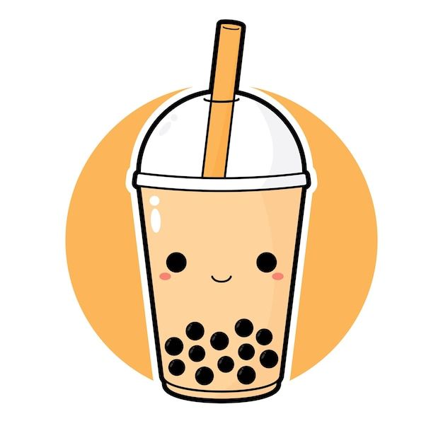 a drink with a straw in it's mouth and smiling face on the side