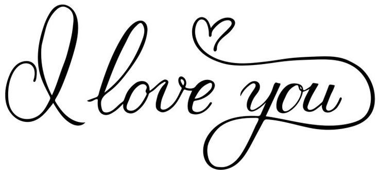 the word i love you written in cursive writing