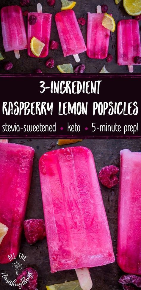 three ingredient raspberry lemon popsicles