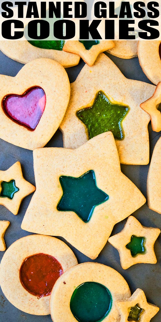 cookies decorated with different shapes and colors