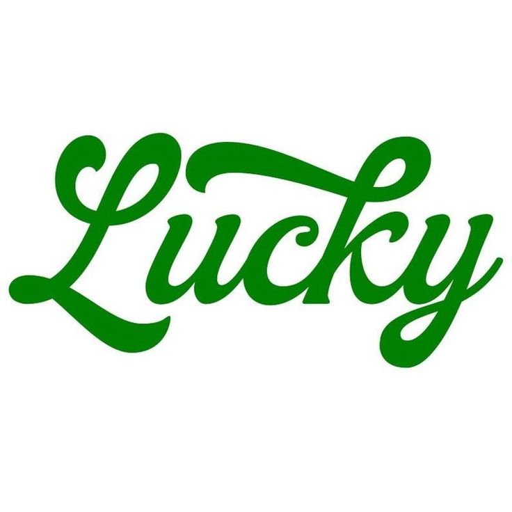 the word lucky written in green ink