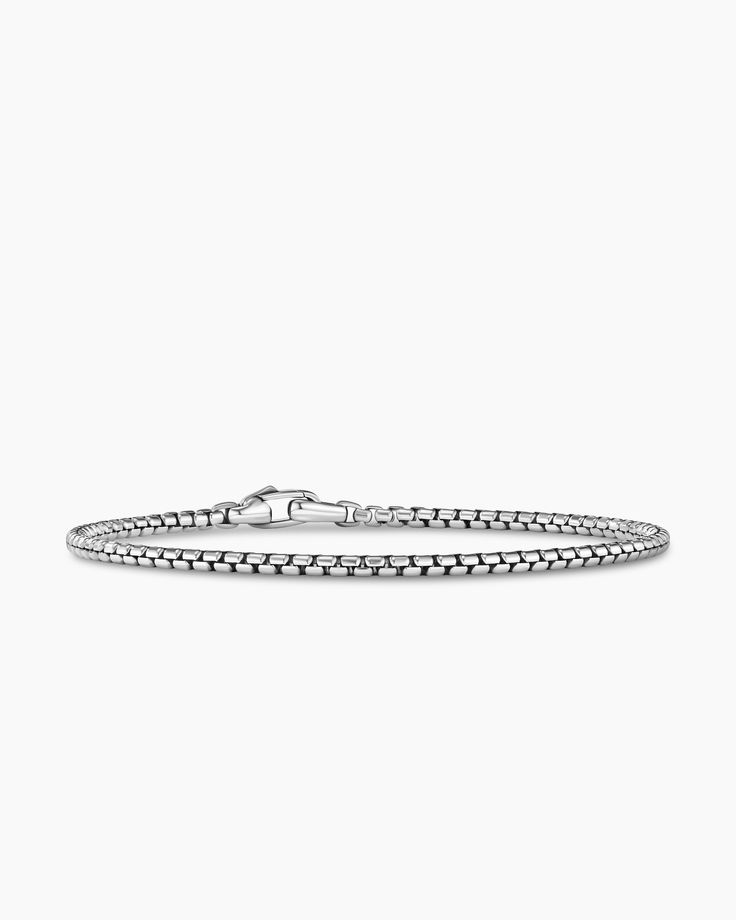 David Yurman | Box Chain Bracelet in Sterling Silver, 2.7mm Initial Bracelet Men, Men’s Silver Bracelet, Men’s Bracelet, Mens Silver Bracelets, Men Silver Bracelet, Silver Bracelets For Men, Dad Presents, Chain Bracelet Men, Finding Style