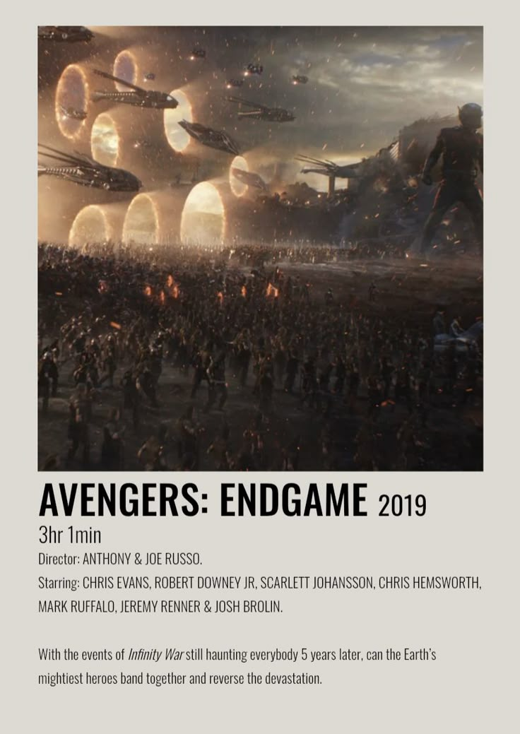 an advertisement for the avengers endgame game, with images of people and spaceships