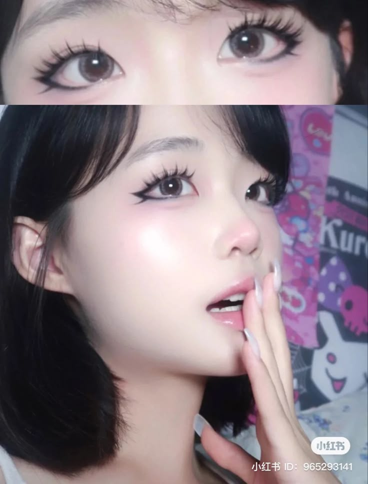 Gyaru Makeup, Cute Eye Makeup, Anime Makeup, Doll Eye Makeup, Kawaii Makeup, Korean Eye Makeup, Swag Makeup, Smink Inspiration, Ethereal Makeup