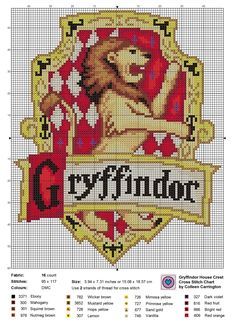 a cross stitch pattern with the hogwart logo