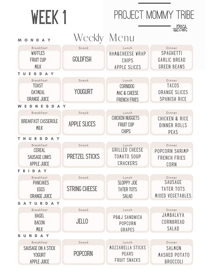 Weekly Food Menu Ideas Family, Weekly Lunch Menu For Kids, Weekly Meal Plan Breakfast Lunch Dinner, Kids Meal Plans Weekly, Summertime Lunch Ideas, Weekly Lunch Menu Ideas, Week Menu Ideas Families, Breakfast Lunch And Dinner Meal Plan, Dinner Menu For The Week