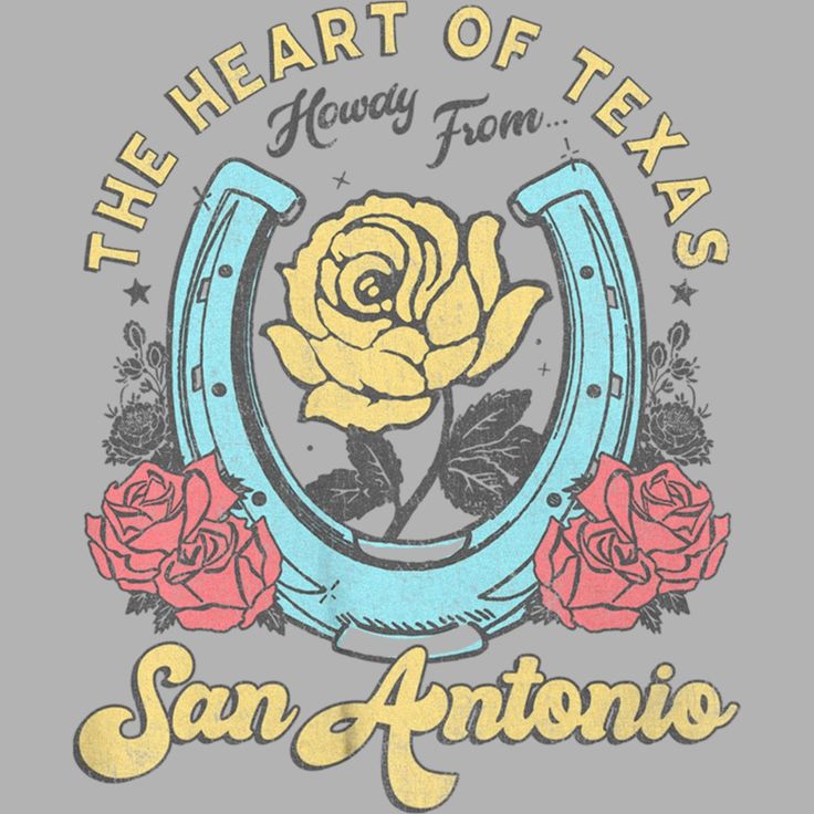 If you're looking for the hottest new trends, you're in the right place! Take your everyday style to the next level with this new Juniors' The Heart of Texas Graphic Oversized T-Shirt from Lost Gods! This cool tee features yellow and red roses, a blue horseshoe, and the words: "The Heart of Texas Howdy From San Antonio" printed in retro style across the front. Grab this new graphic tee today and make everything from workouts to running errands, or even just lounging around the house a little extra chic! Texas Graphic, Fort Worth Stockyards, Western Graphic Tees, Sleeve Packaging, Cool Ties, Oversized T Shirt, Cool Tees, Everyday Style, New Trends