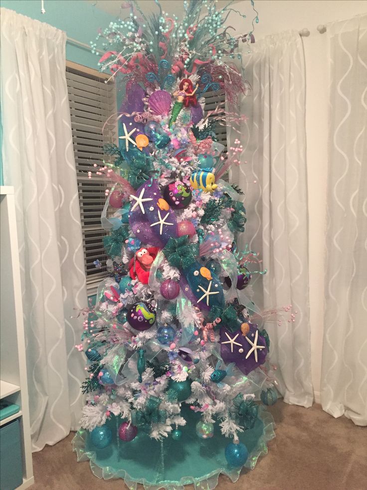 a decorated christmas tree in the corner of a room