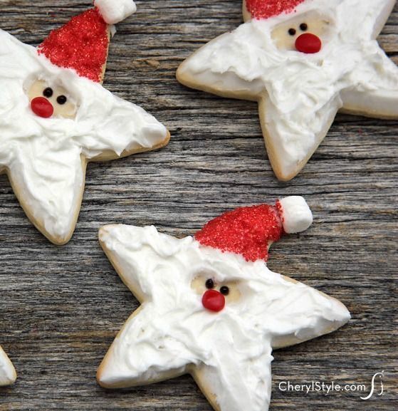 decorated cookies with white icing and red noses