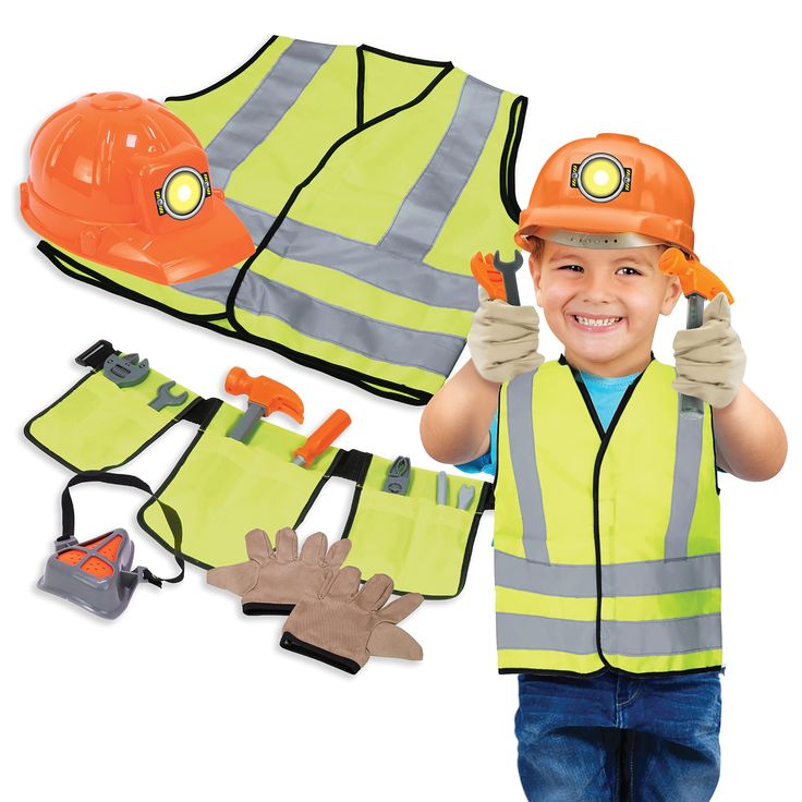 PRICES MAY VARY. Give the Magic of Make-Believe: Encourage kids’ love for role-play with this construction worker costume set. It can help enhance your child’s creativity, imagination, social skills, cognitive skills & more. 12-Piece Set Has It All: You get everything your preschooler needs for hours of pretend play: a cool construction worker costume for kids, safety hat, play construction tools, gloves, hammer, wrenches, tool belt and tools. All pieces needed to simulate being a construction w Toddler Construction Costume, Construction Costume, Construction Worker Costume, Engineer Costume, Colorful Box, Pretend Play Costumes, Kids Safety, Construction For Kids, Play Outfit