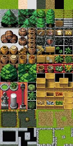 a bunch of different types of plants and trees in pixel art style, including an image of