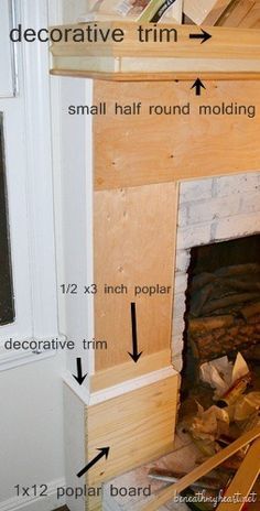 an image of a fireplace being built in the living room with instructions on how to install it