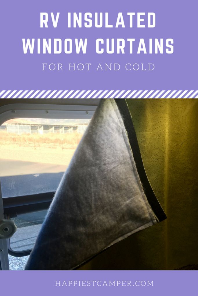 an rv window curtain with the words rv insulated window curtains for hot and cold weather