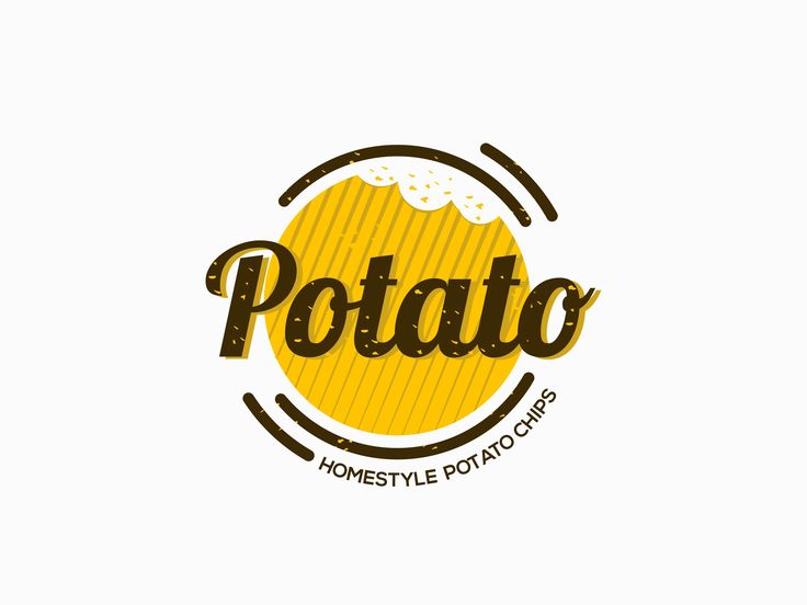 Logo Snack, Snack Logo, Potato Snack, Food Logos, Food Logo Design Inspiration, Module Design, Logo Design Illustration, Potato Snacks, Illustration Template