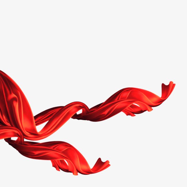 a red cloth flying through the air on a white background with no clouds in sight