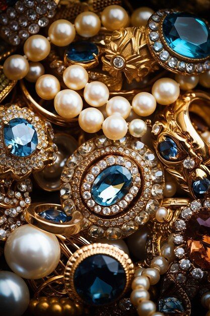 Pile of all kinds of jewelry | Premium Photo #Freepik #photo #expensive #luxury #gold #stylish Vintage Opulence, Stained Glass Studio, Show Time, Red Haired Beauty, Vogue Covers, Crystal Art, Art References, Diamond Crystal, Premium Photo