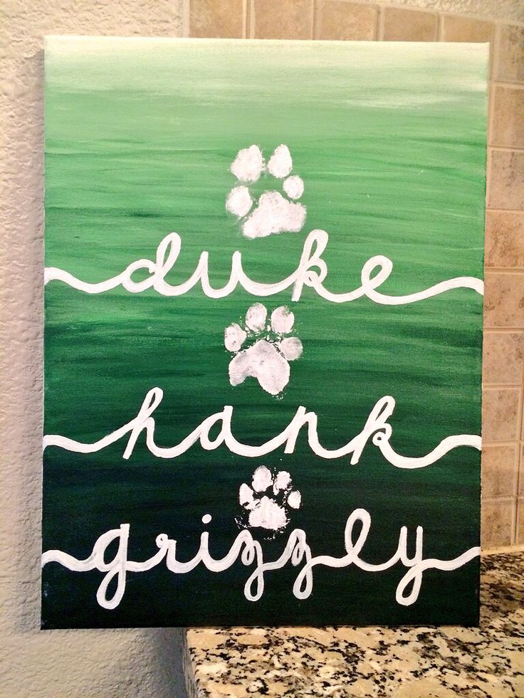 a green and white painting with the words duke frank grisby written on it