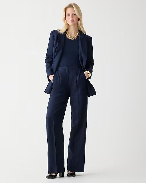 Women's Matching Sets | Matching Sets for Women | J.Crew | J.Crew Preppy Wardrobe Essentials, Preppy Capsule Wardrobe, Preppy Wardrobe, Womens Matching Sets, Wide Leg Pant Suit, Capsule Wardrobe Essentials, Linen Sweater, Summer Pants, Striped Linen