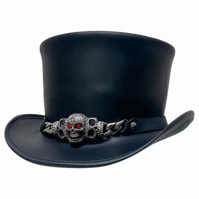 Mens Top Hat - The Leather Marlow w/ LT Hat Band – American Hat Makers Leather Top Hat, Eye Band, American Hat Makers, American Hat, Mad Hat, Mens Top, Mens Hats, Red Eye, Gothic Style