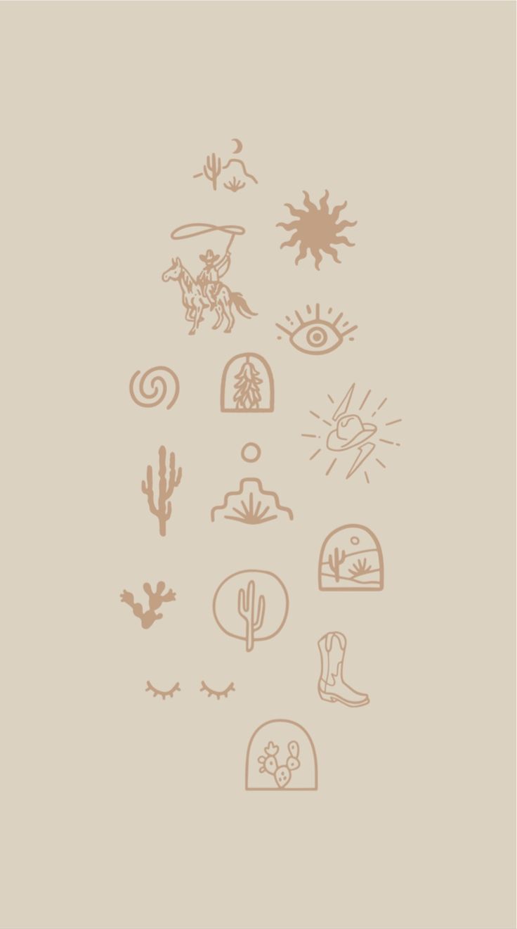 an image of different symbols on a beige background