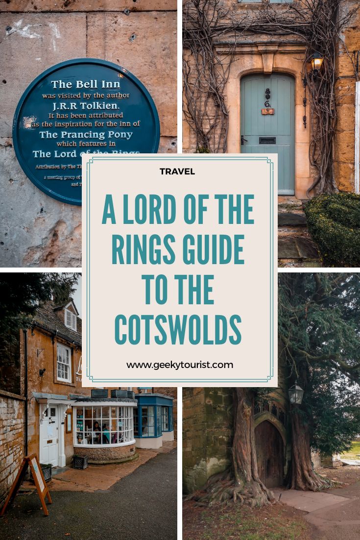 a collage of photos with the words, a lord of the rings guide to the cotswolds