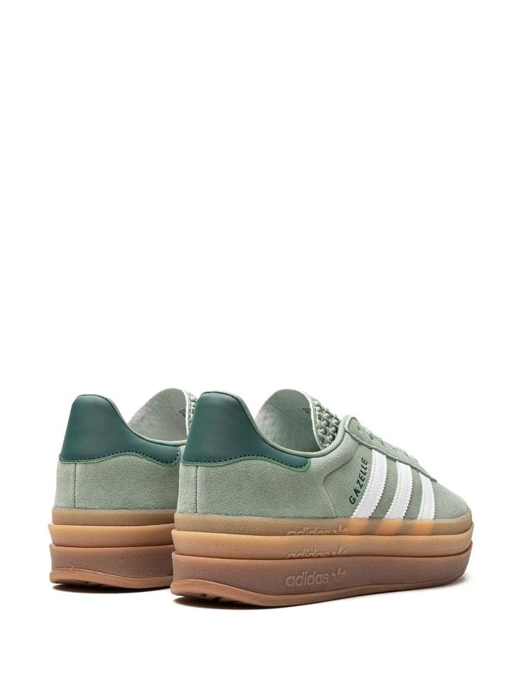 Adidas Gazelle Bold "Silver Green Gum" Sneakers - Farfetch Gazelle Platform, Clothes Lookbook, Adidas Gazelle Bold, Gazelle Bold, Bold Shoes, Shoe Inspo, Swag Shoes, Carrie Bradshaw, Adidas Gazelle