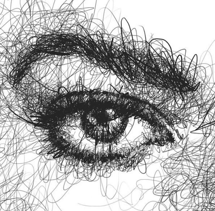 an artistic drawing of a woman's eye