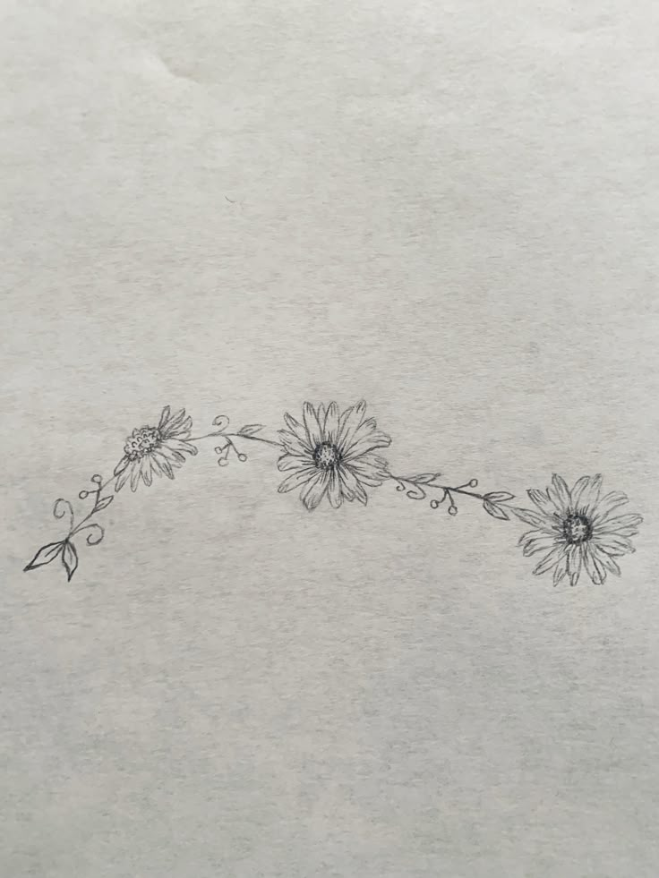 a drawing of some flowers on a piece of paper