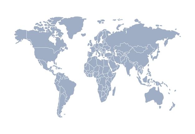 a map of the world is shown in shades of blue on a white background,